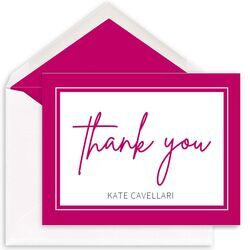 Border Thank You Folded Note Cards